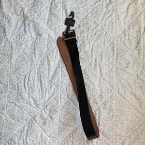 Classic Black and Brown Leather Belt